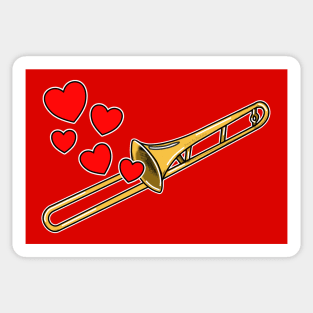 Valentines Day Trombone Player Trombonist Anniversary Wedding Musician Sticker
